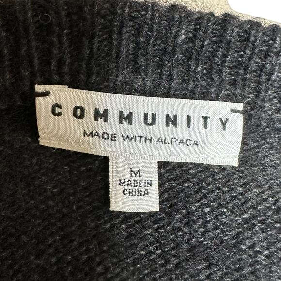 COMMUNITY ARITZIA Dark Grey Alpaca Keldon Crew Neck Pullover Sweater Women's Med - Picture 4 of 6